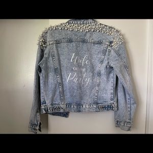 Jean Jacket - Custom “Wife of the Party” wedding dress